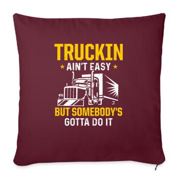 Chauffeur de camion Camionneur Conduite - Housse de coussin décorative 45 x 45 cm - bordeaux - Devant