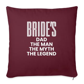 Père De La Chemise de la mariée Cadeau Père de mariage - Housse de coussin décorative 45 x 45 cm - bordeaux - Devant