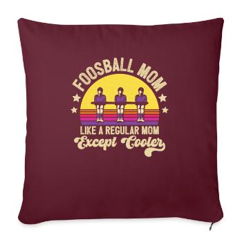Foosball Mom Retro Femmes Joueur de baby-foot - Housse de coussin décorative 45 x 45 cm - bordeaux - Devant