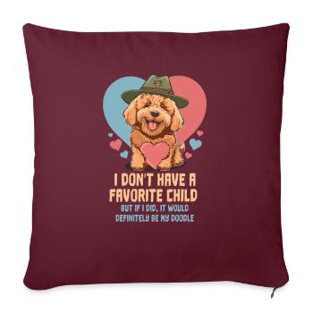 Je n’ai pas d’enfant préféré Goldendoodle Dad - Housse de coussin décorative 45 x 45 cm - bordeaux - Devant