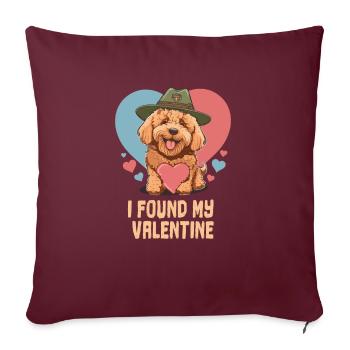 Drôle Goldendoodle Chien Papa Doodle Maman Chien mignon - Housse de coussin décorative 45 x 45 cm - bordeaux - Devant