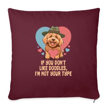 Je n’aime pas les gribouillis Je ne suis pas ton genre Goldendoodle - Housse de coussin décorative 45 x 45 cm - bordeaux - Devant