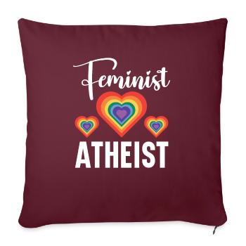 Atheismus Anti-Religion Agnostiker Freidenker Atheist - Sofakissenbezug 45 x 45 cm - Burgunderrot - Vorne