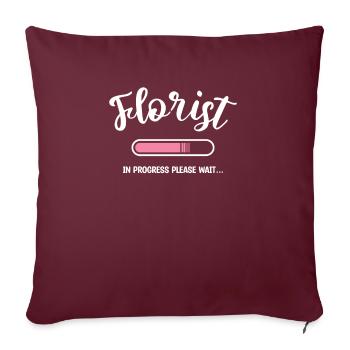 Fleuriste en cours Veuillez attendre Arrangement floral - Housse de coussin décorative 45 x 45 cm - bordeaux - Devant