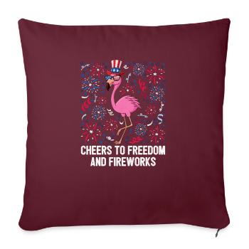 4th of July Vive la liberté et les feux d’artifice - Housse de coussin décorative 45 x 45 cm - bordeaux - Devant