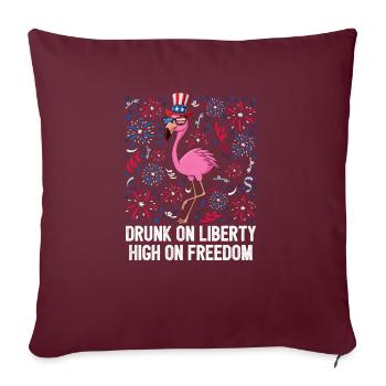 4th of July Drunk On Liberty High On Freedom - Housse de coussin décorative 45 x 45 cm - bordeaux - Devant