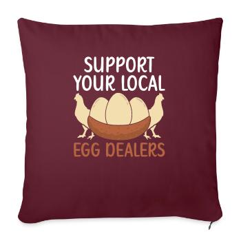 Éleveur de poulet Chuchoteur de poulet Animal de ferme - Housse de coussin décorative 45 x 45 cm - bordeaux - Devant