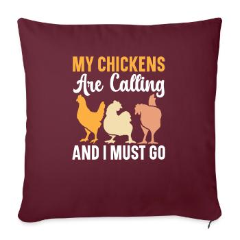 Éleveur de poulet Chuchoteur de poulet Animal de ferme - Housse de coussin décorative 45 x 45 cm - bordeaux - Devant
