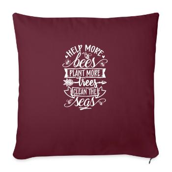 Apiculteur Apiculture Abeille Ruche Amoureux Abeille - Housse de coussin décorative 45 x 45 cm - bordeaux - Devant