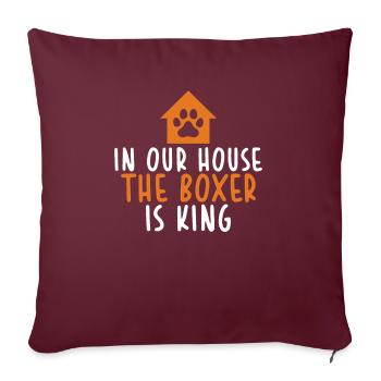 Boxer Hund Geschenke - Sofakissenbezug 45 x 45 cm - Burgunderrot - Vorne
