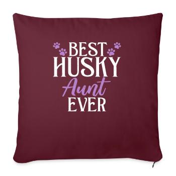 Cadeaux de chien Husky - Housse de coussin décorative 45 x 45 cm - bordeaux - Devant