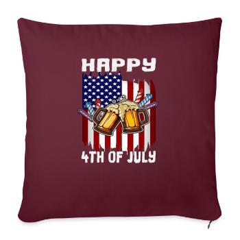 Happy 4th Of July Celebration US Flag Freedom - Sofakissenbezug 45 x 45 cm - Burgunderrot - Vorne