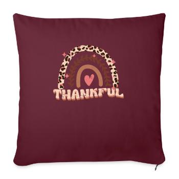 Dankbarkeit Thanksgiving Lehrer Herbst Saison - Sofakissenbezug 45 x 45 cm - Burgunderrot - Vorne