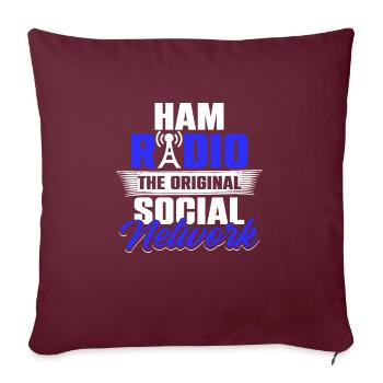 Radio amateur Radio amateur Le réseau social original - Housse de coussin décorative 45 x 45 cm - bordeaux - Devant
