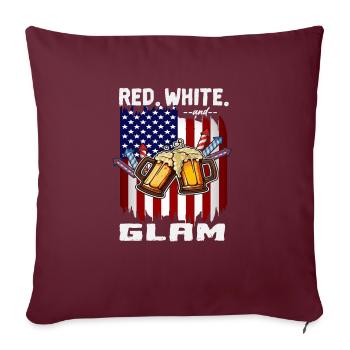 4th Of July Red White And Glam USA Flag Proud - Sofakissenbezug 45 x 45 cm - Burgunderrot - Vorne