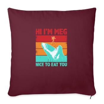 Shark Saying Shark Costume Drôle Shark Lover - Housse de coussin décorative 45 x 45 cm - bordeaux - Devant