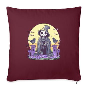 Pastel Goth Cute Death Grim Reaper Skeleton - Housse de coussin décorative 45 x 45 cm - bordeaux - Devant
