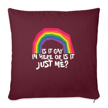 LGBTQ fier allié Trans Gay Pride est-il gay ici - Housse de coussin décorative 45 x 45 cm - bordeaux - Devant