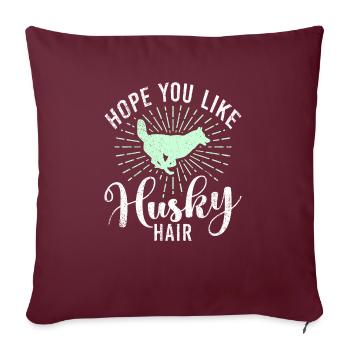 Cadeaux de chien Husky - Housse de coussin décorative 45 x 45 cm - bordeaux - Devant