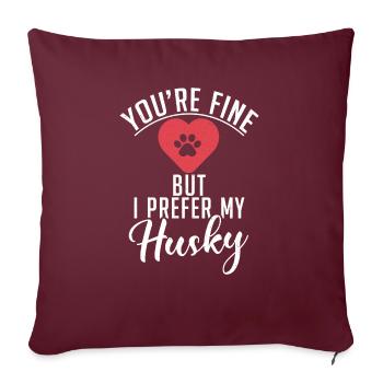 Husky-Hunde-Geschenke - Sofakissenbezug 45 x 45 cm - Burgunderrot - Vorne