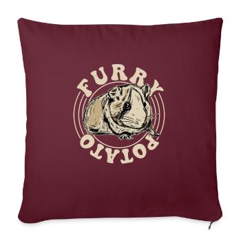 Furry Potato Cavy Lover Guniea Pig Rongeur - Housse de coussin décorative 45 x 45 cm - bordeaux - Devant