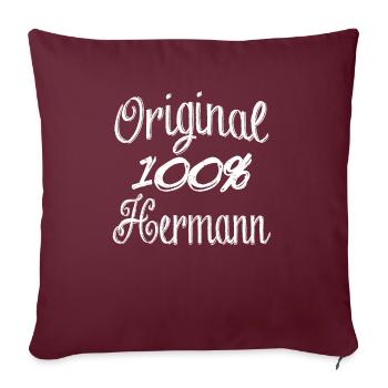 Original 100% Hermann - Housse de coussin décorative 45 x 45 cm - bordeaux - Devant