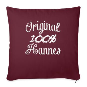 Original 100% Hannes - Sofakissenbezug 45 x 45 cm - Burgunderrot - Vorne