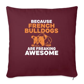 Cadeaux de bouledogue français - Housse de coussin décorative 45 x 45 cm - bordeaux - Devant