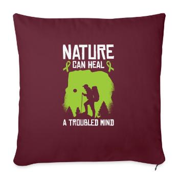 Santé mentale Nature Environnement - Housse de coussin décorative 45 x 45 cm - bordeaux - Devant