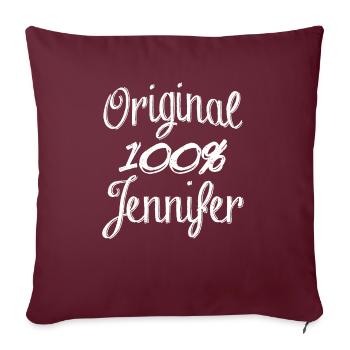 Original 100% Jennifer - Housse de coussin décorative 45 x 45 cm - bordeaux - Devant