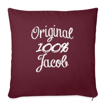 Original 100% Jacob - Sofakissenbezug 45 x 45 cm - Burgunderrot - Vorne