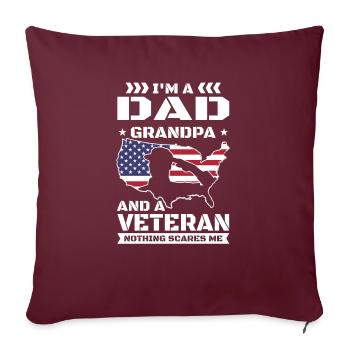 Vétéran États-Unis Vétérans américains Papa Grand-père Rien - Housse de coussin décorative 45 x 45 cm - bordeaux - Devant