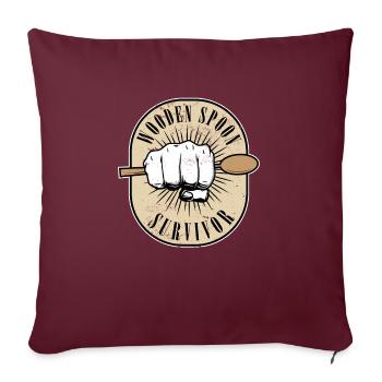 Drôle de survivant de la cuillère en bois de parentalité italienne - Housse de coussin décorative 45 x 45 cm - bordeaux - Devant