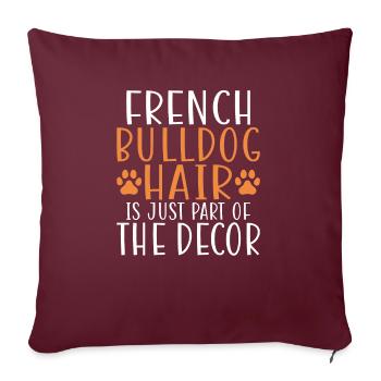 Cadeaux de bouledogue français - Housse de coussin décorative 45 x 45 cm - bordeaux - Devant