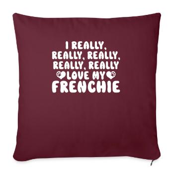 Cadeaux de bouledogue français - Housse de coussin décorative 45 x 45 cm - bordeaux - Devant