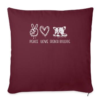 Cadeaux de bouledogue français - Housse de coussin décorative 45 x 45 cm - bordeaux - Devant