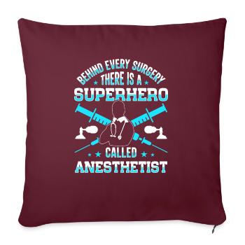 Anesthésiste Anesthésiste Anesthésiologie Anesthésiste - Housse de coussin décorative 45 x 45 cm - bordeaux - Devant