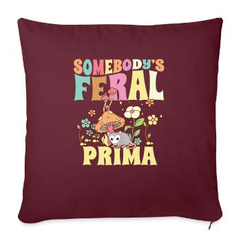 Quelqu’un Prima Sauvage Cousin Espagnol Famille Sauvage - Housse de coussin décorative 45 x 45 cm - bordeaux - Devant
