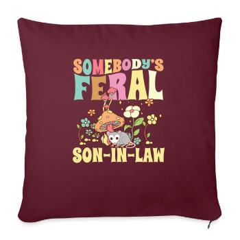 Le gendre sauvage de quelqu’un Champignon Opossum sauvage - Housse de coussin décorative 45 x 45 cm - bordeaux - Devant