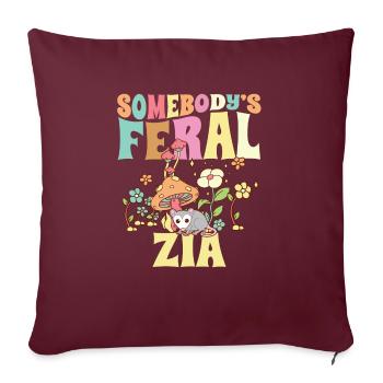 Somebody's Feral Zia Italian Aunt Wild Family - Sofakissenbezug 45 x 45 cm - Burgunderrot - Vorne