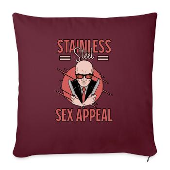 Funny Knife Collector Edelstahl Sex Appeal - Sofakissenbezug 45 x 45 cm - Burgunderrot - Vorne