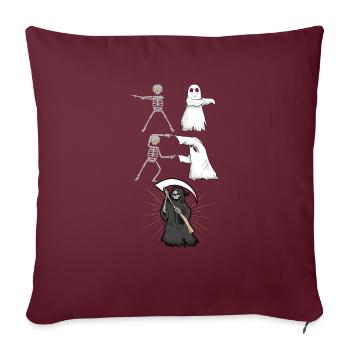 Mort fantôme squelette - Housse de coussin décorative 45 x 45 cm - bordeaux - Devant