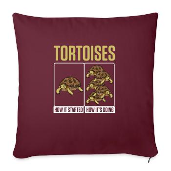 Funny Tortoises How Started How It's Going Turtle - Sofakissenbezug 45 x 45 cm - Burgunderrot - Vorne