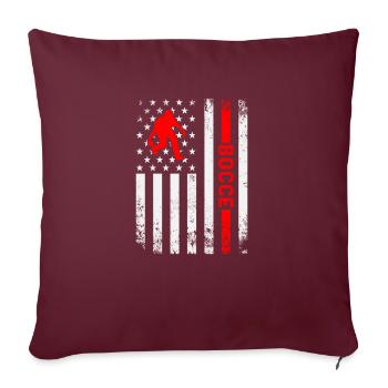 Joueur de pétanque drôle de pétanque - Housse de coussin décorative 45 x 45 cm - bordeaux - Devant