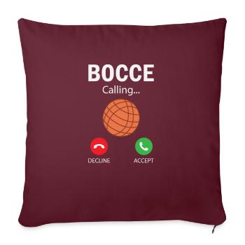 Joueur de pétanque drôle de pétanque - Housse de coussin décorative 45 x 45 cm - bordeaux - Devant