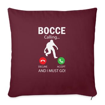 Joueur de pétanque drôle de pétanque - Housse de coussin décorative 45 x 45 cm - bordeaux - Devant