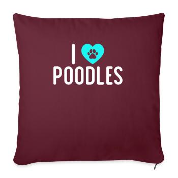 Cadeaux Caniche - Housse de coussin décorative 45 x 45 cm - bordeaux - Devant