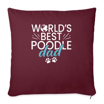 Cadeaux pour caniches - Housse de coussin décorative 45 x 45 cm - bordeaux - Devant