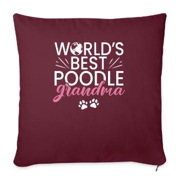 Cadeaux Caniche - Housse de coussin décorative 45 x 45 cm - bordeaux - Devant