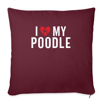 Cadeaux Caniche - Housse de coussin décorative 45 x 45 cm - bordeaux - Devant